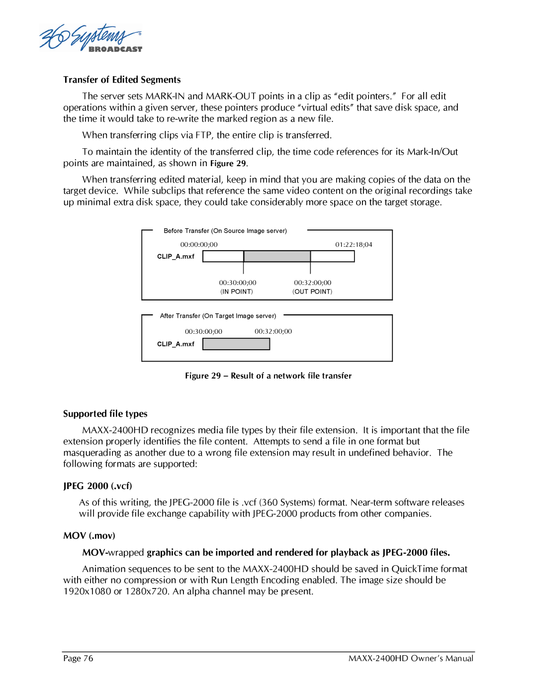 Maxxsonics MAXX-2400HD manual Result of a network file transfer 