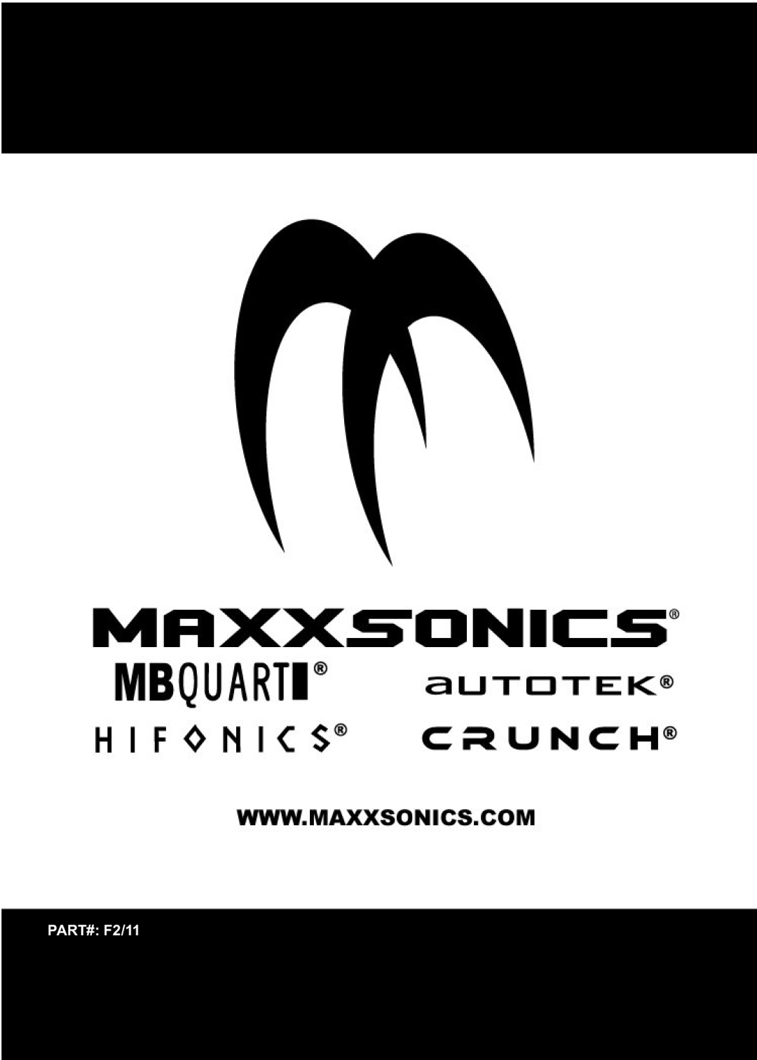 Maxxsonics P1-12D2, P1-12D4 manual PART# F2/11 