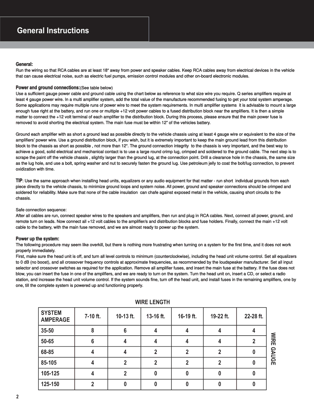 Maxxsonics Q4.1500D, Q4.80 installation manual General Instructions 