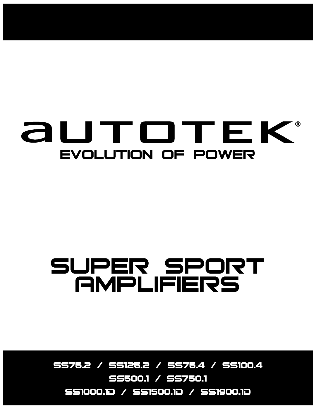 Maxxsonics SS75.2, SS500.1, SS75.4, SS750.1, SS100.4, SS1000.1D, SS1500.1D, SS125.2, SS1900.1D manual 