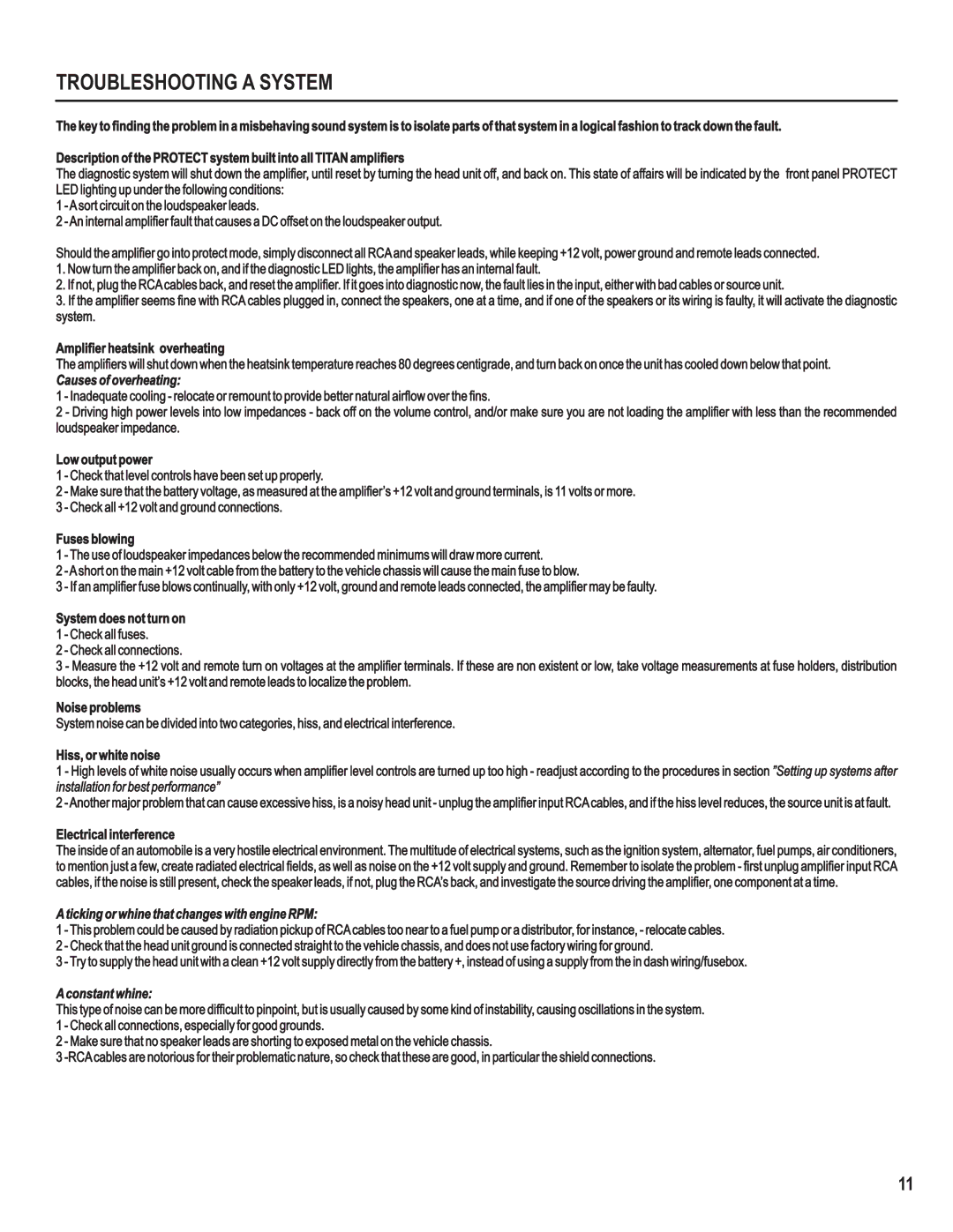 Maxxsonics TXi10080, TXi7508, TXi6408, TXi4008, TXi15080, TXi4408, TXi6008 manual Troubleshooting a System 