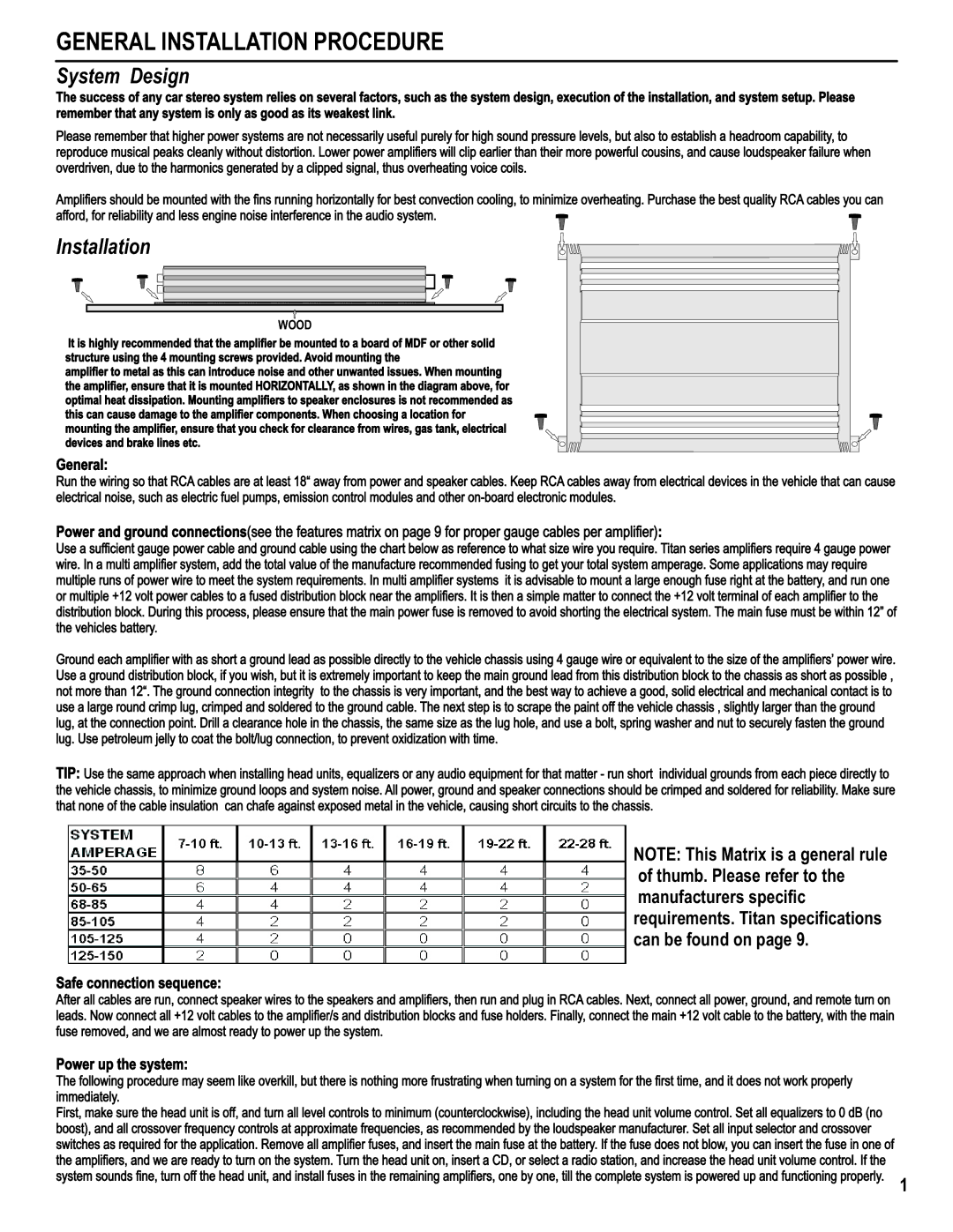 Maxxsonics TXi15080, TXi7508, TXi6408, TXi4008, TXi4408, TXi6008, TXi10080 manual General Installation Procedure, Wood 