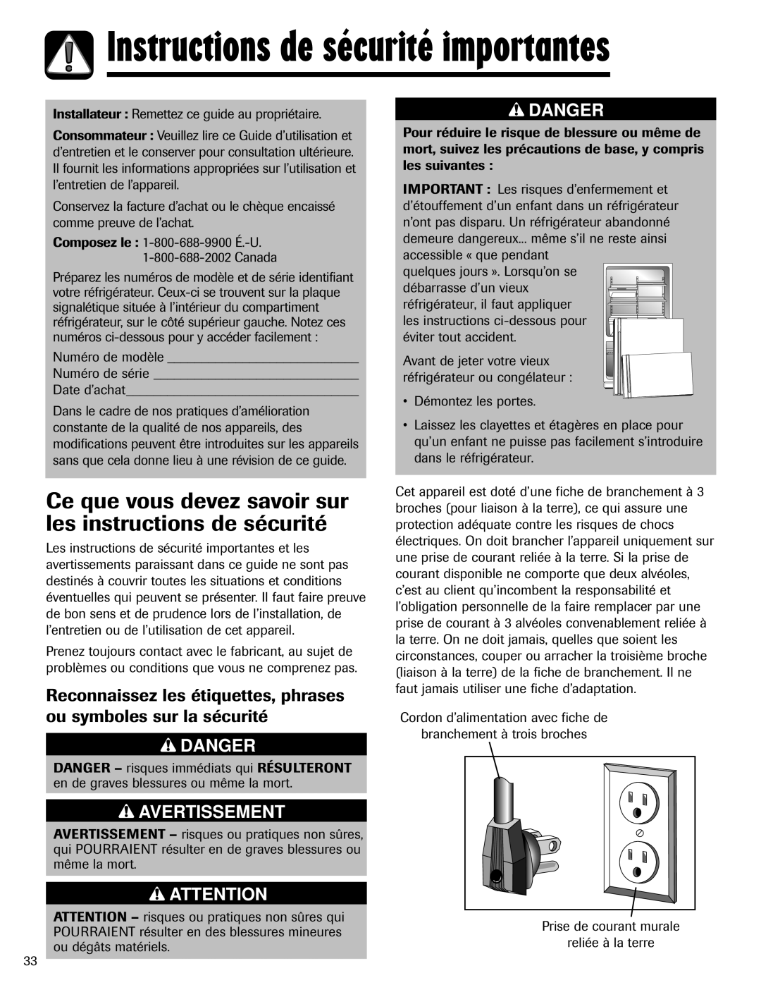 Maytag 12828121 Ce que vous devez savoir sur les instructions de sécurité, Numéro de modèle Numéro de série Date d’achat 