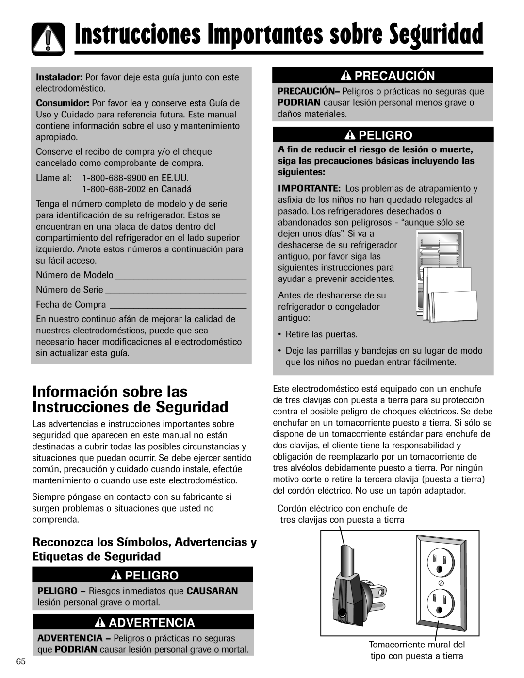 Maytag 12828121 Instrucciones Importantes sobre Seguridad, Información sobre las Instrucciones de Seguridad 