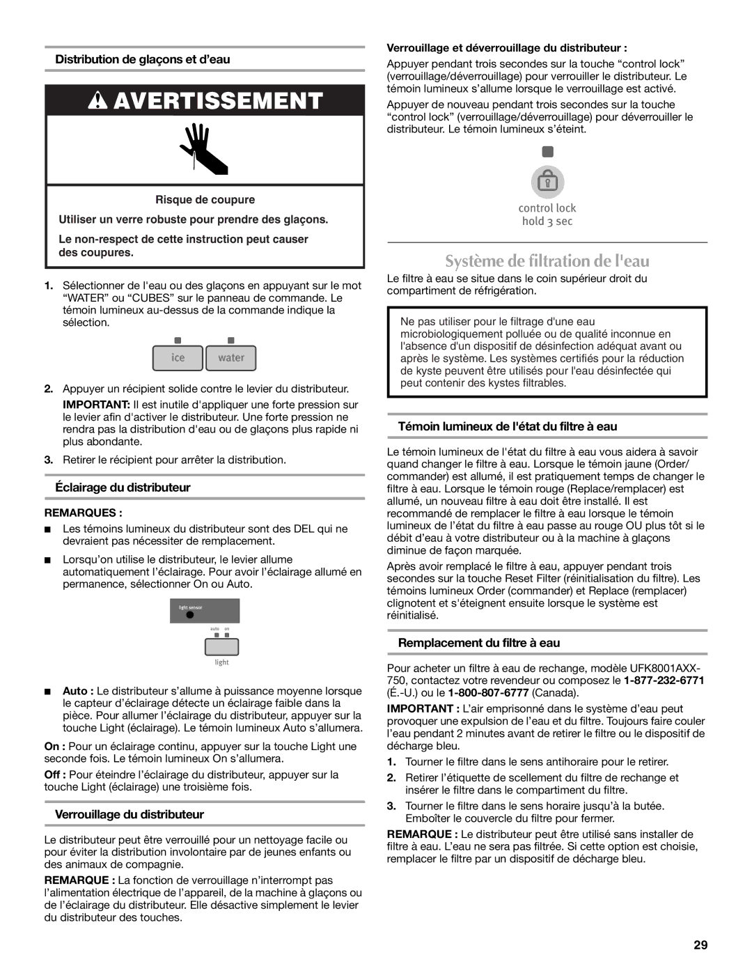 Maytag 12828186A, 12828190A installation instructions Système de filtration de leau 