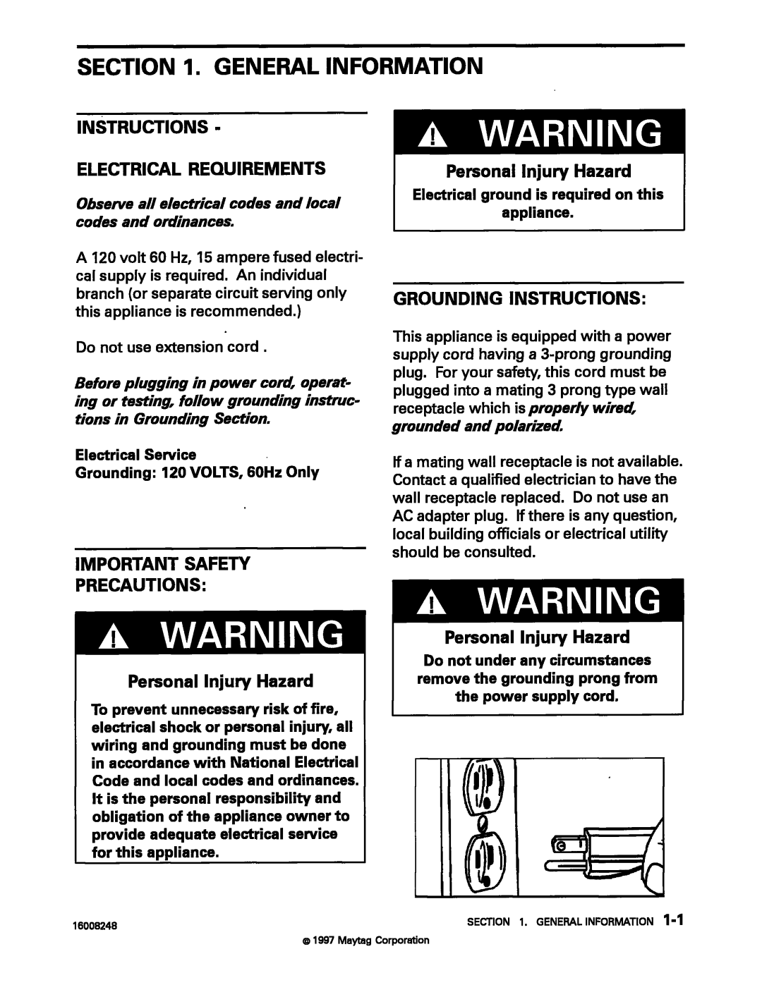 Maytag 16008248 manual 