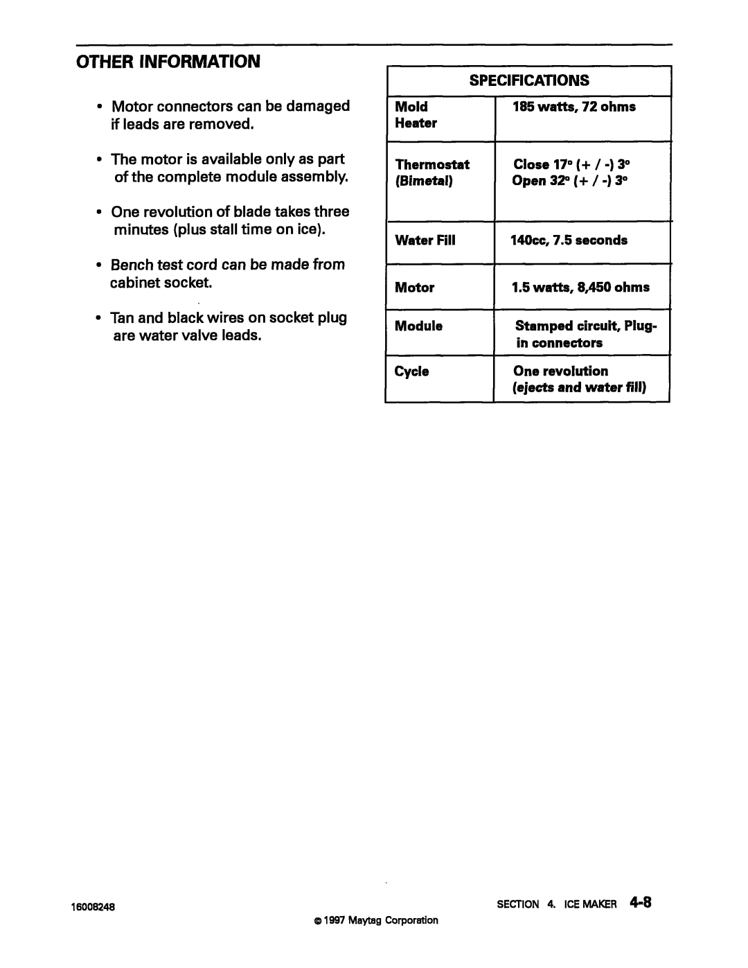 Maytag 16008248 manual 