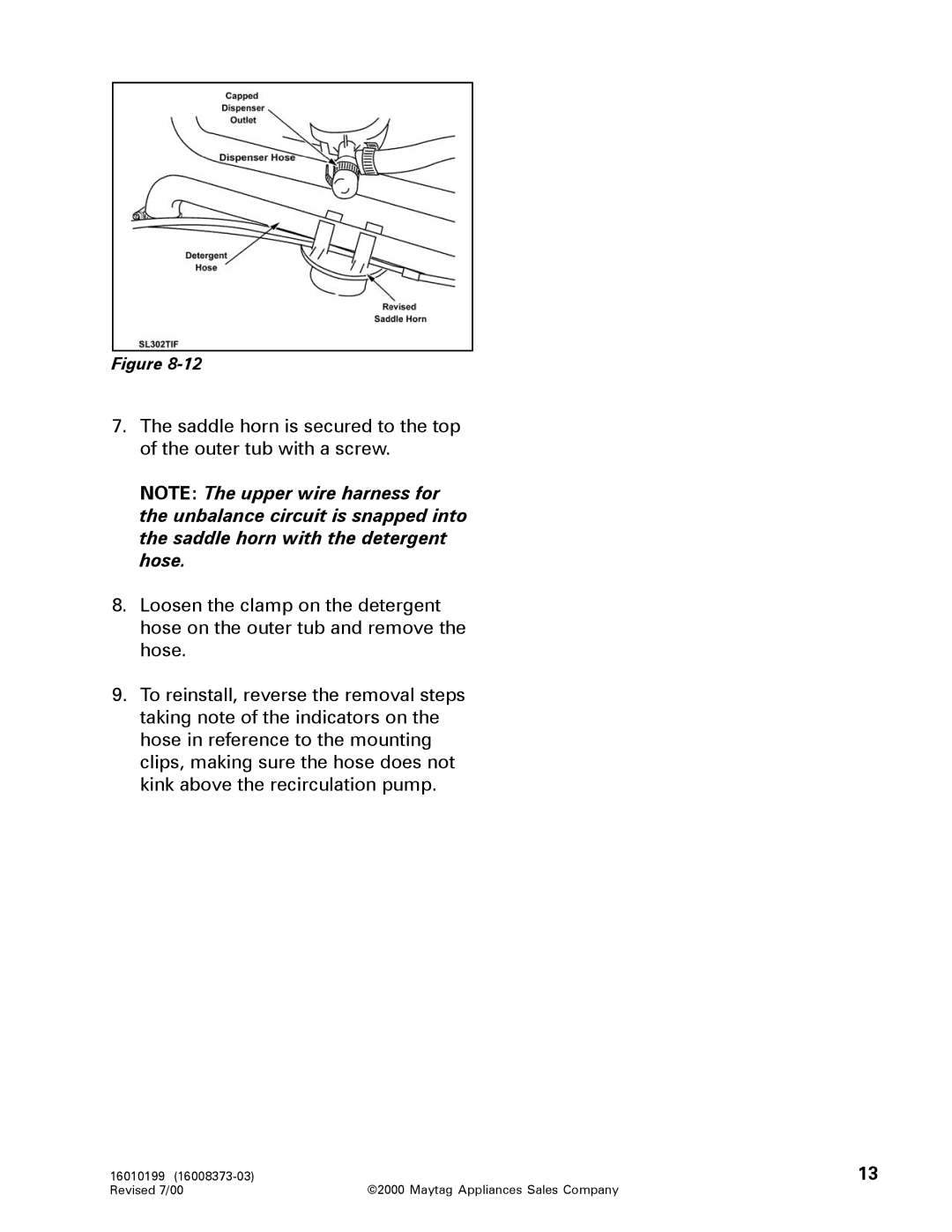 Maytag 16010061 service manual Revised 7/00 Maytag Appliances Sales Company 