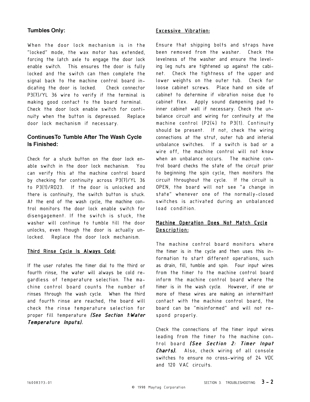 Maytag 16010061 service manual Temperature Inputs 