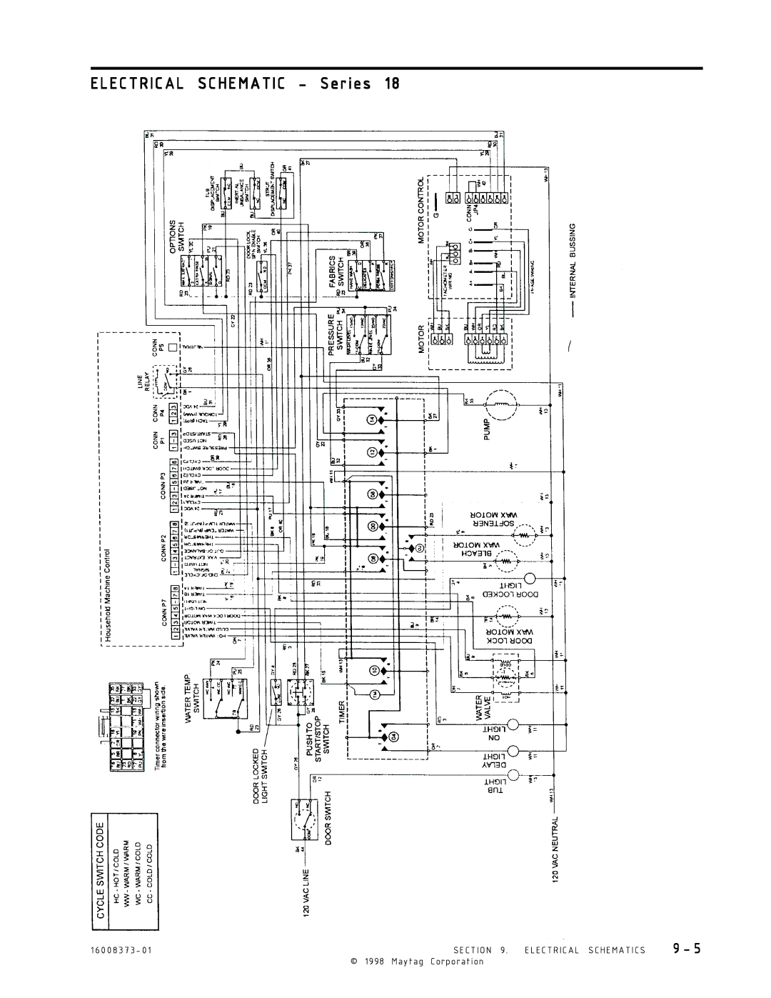 Maytag 16010061 service manual Electrical Schematic Series 