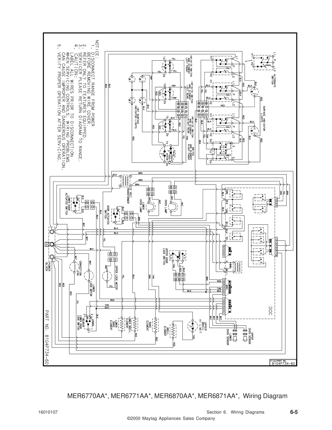 Maytag 16010107 service manual Wiring Diagrams Maytag Appliances Sales Company 