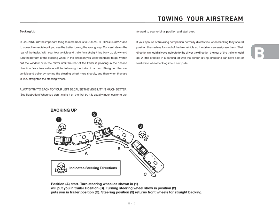 Maytag 2006 owner manual Backing Up 