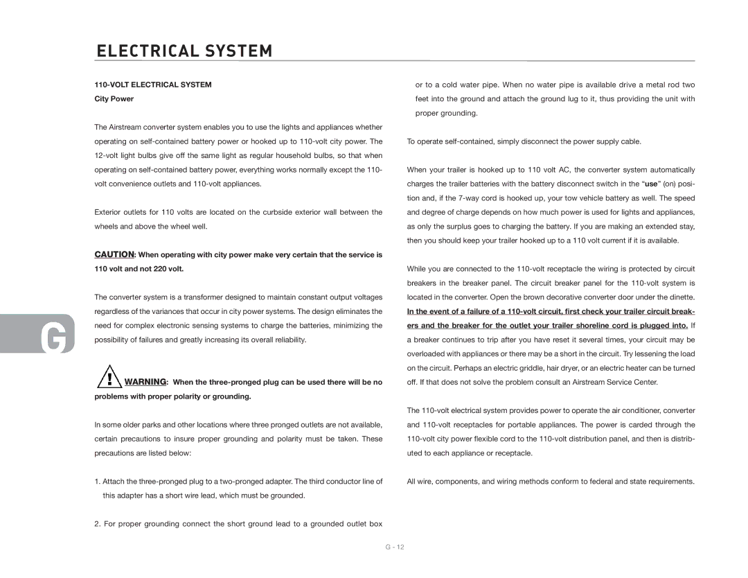 Maytag 2006 owner manual Volt Electrical System City Power 