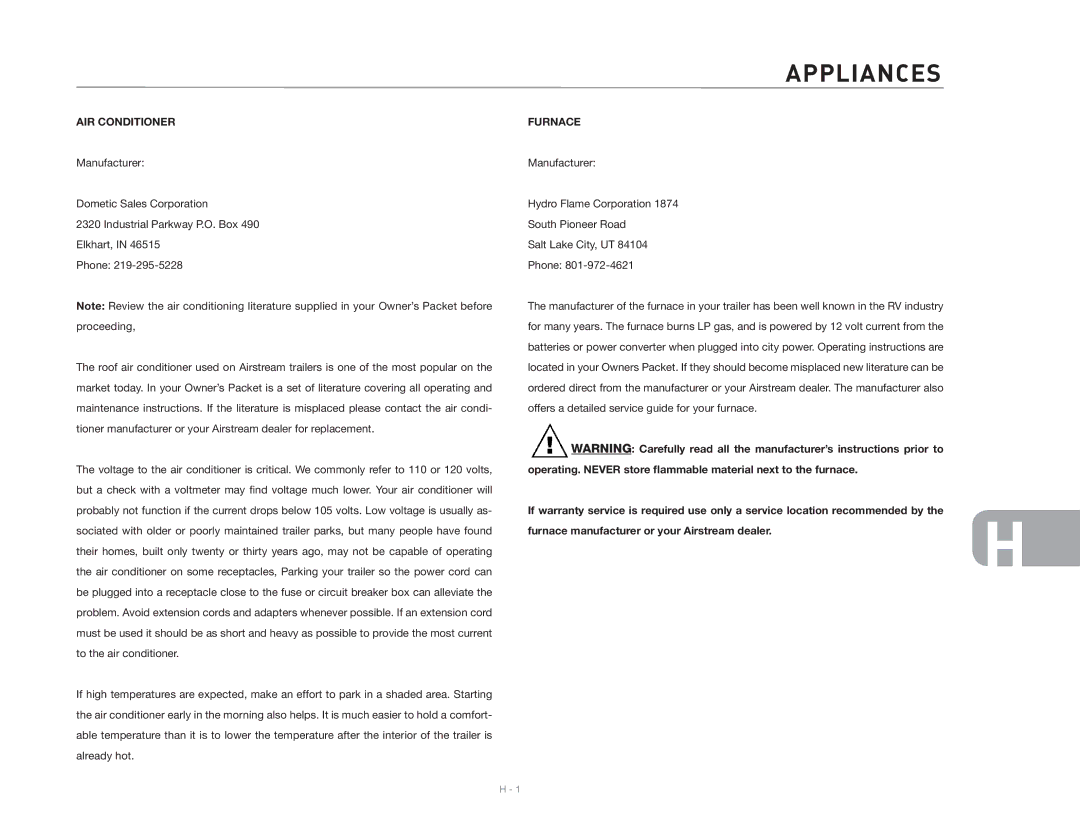 Maytag 2006 owner manual AIR Conditioner, Furnace 