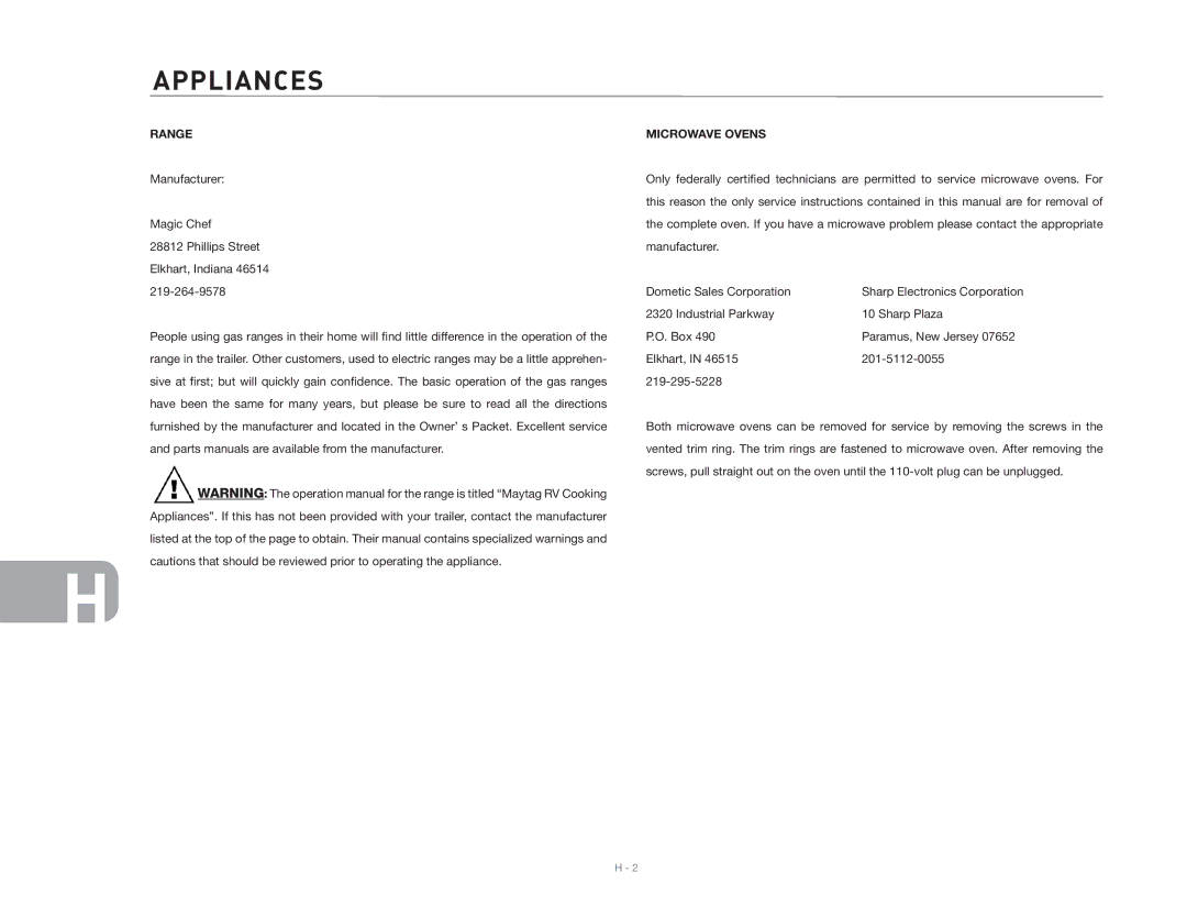 Maytag 2006 owner manual Range, Microwave Ovens 