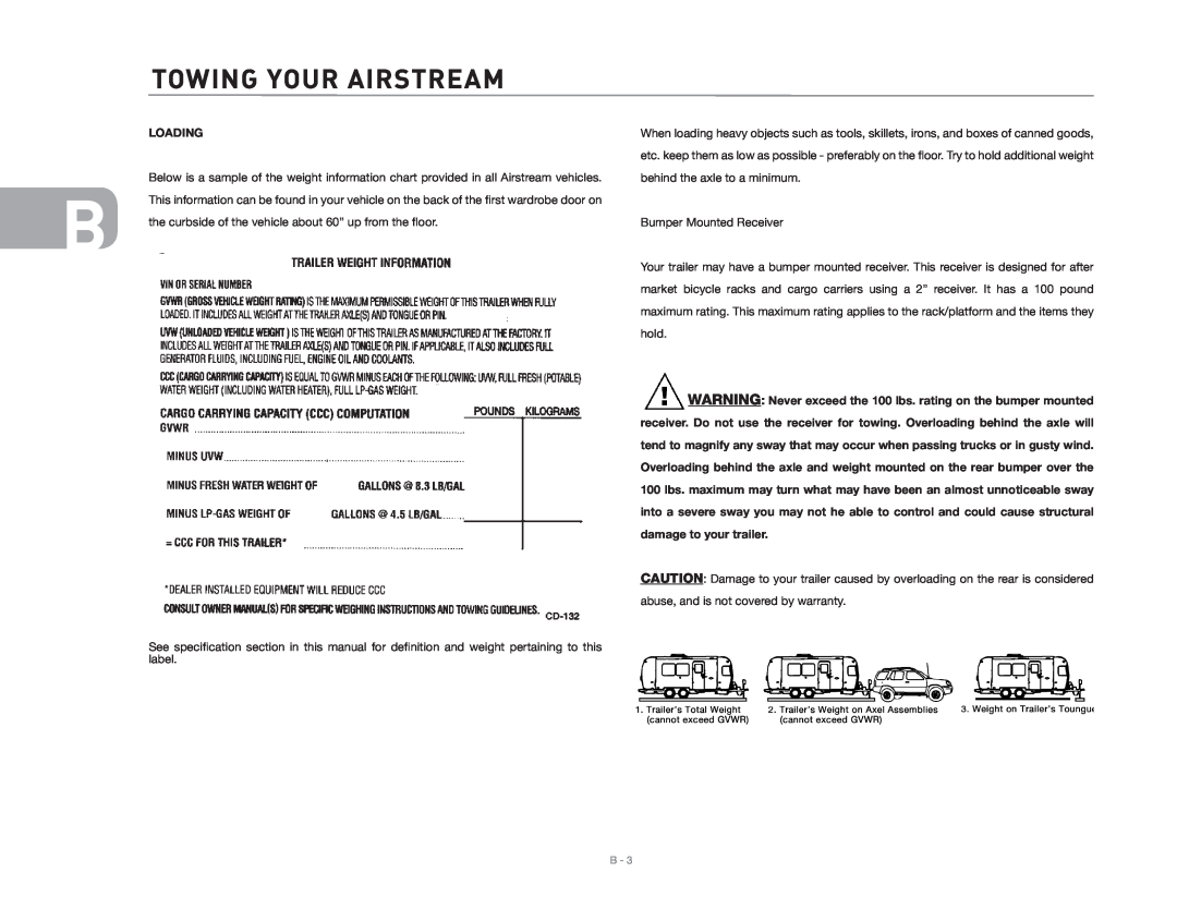 Maytag 2006 owner manual Towing Your Airstream, Loading 
