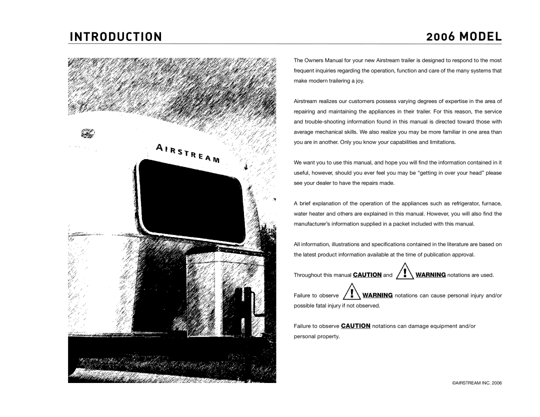 Maytag 2006 owner manual Introduction, mODEL, Airstream Inc 