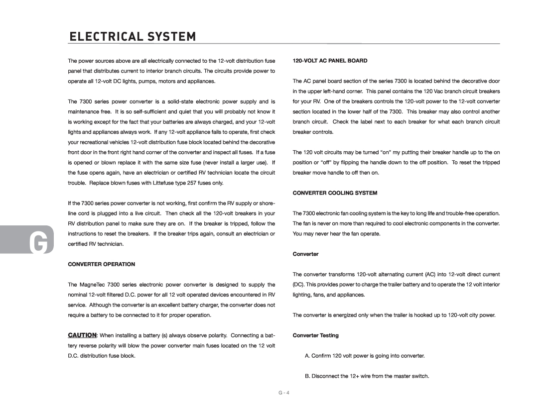 Maytag 2006 Electrical SYSTEM, Converter Operation, Voltac Panel Board, Converter Cooling System, Converter Testing 