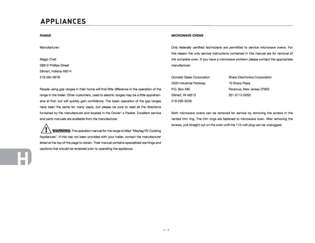 Maytag 2006 owner manual Appliances, Range, Microwave Ovens 