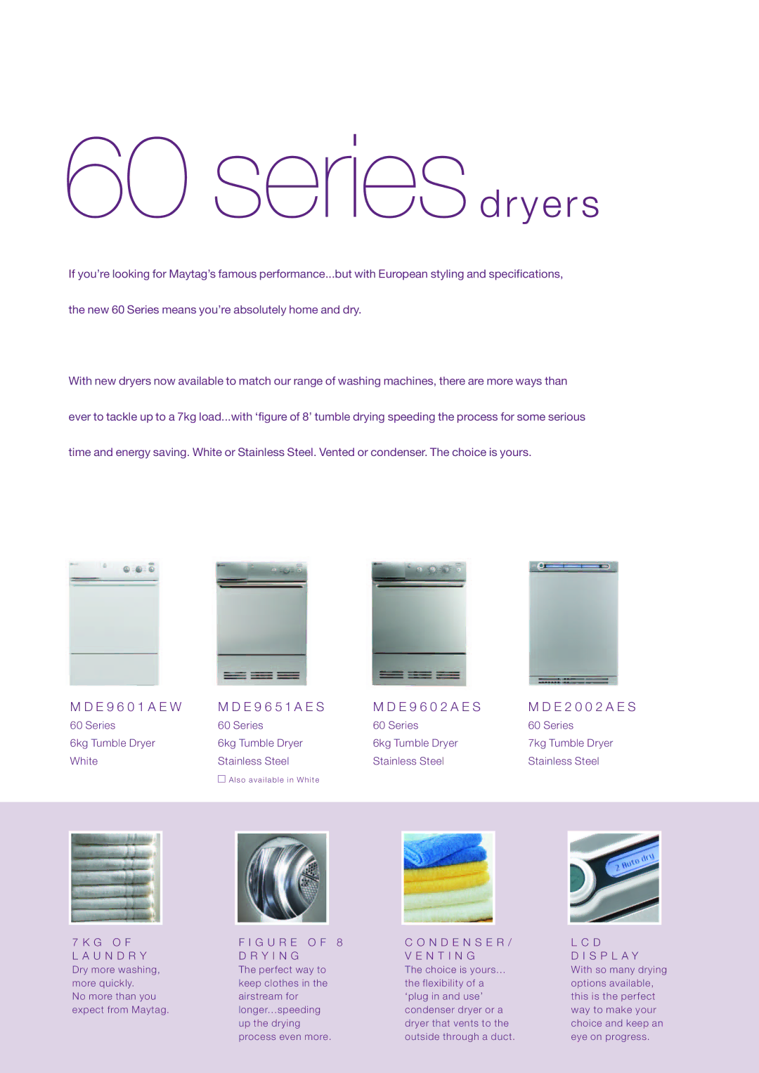 Maytag 2007/8 manual Seriesdryers, U N D R Y Y I N G 