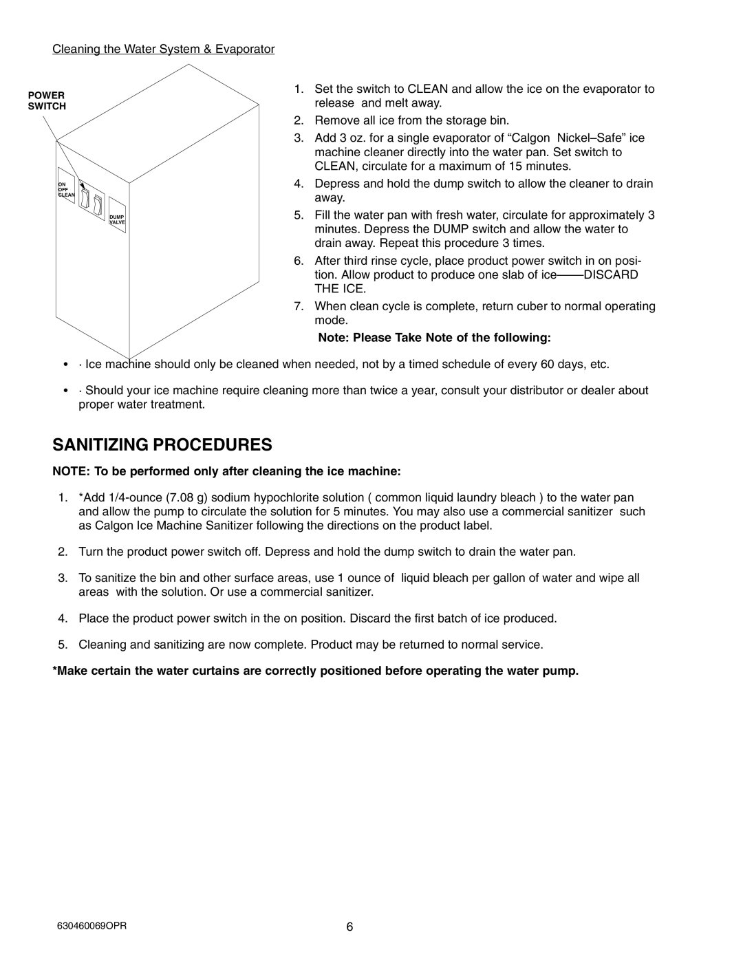 Maytag 224 manual Sanitizing Procedures, Ice 