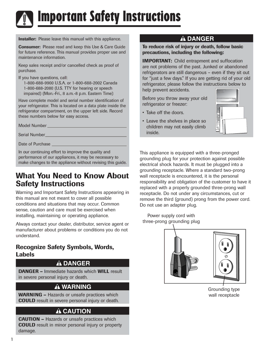 Maytag 3013912910 Important Safety Instructions, What You Need to Know About Safety Instructions 