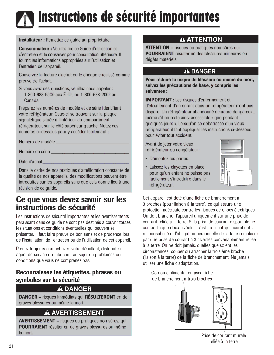 Maytag 3013912910 Ce que vous devez savoir sur les instructions de sécurité, Démontez les portes 