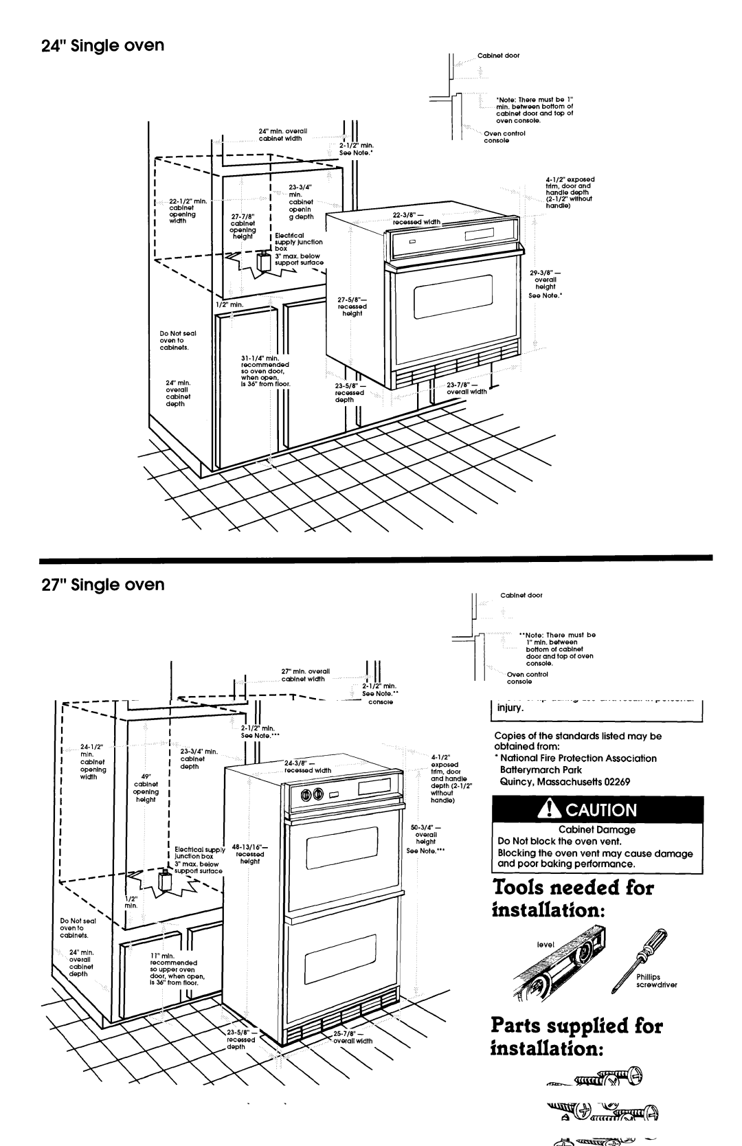 Maytag 3183636 installation instructions Single oven 