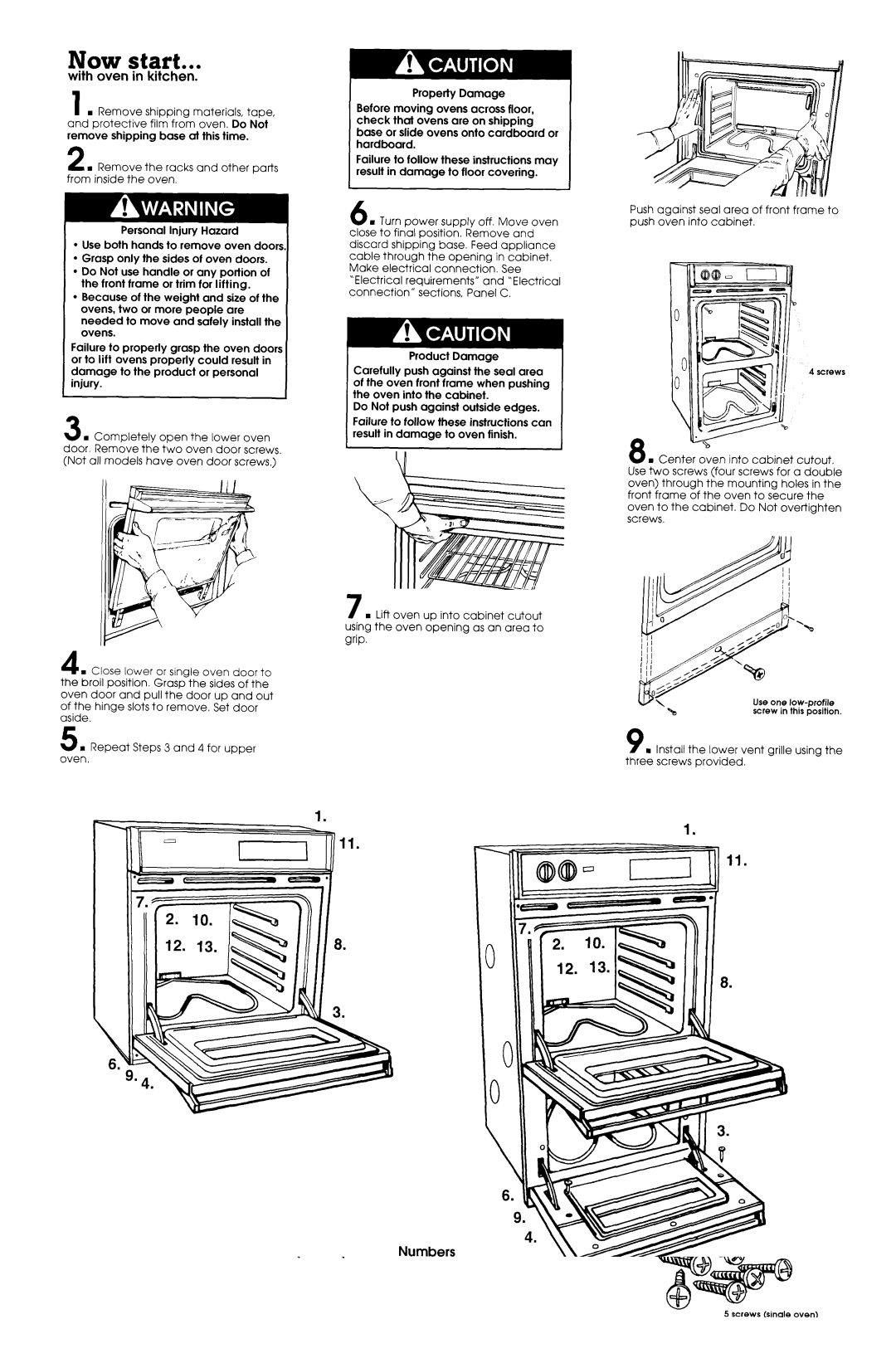 Maytag 3183636 installation instructions Now start, With oven in kitchen 