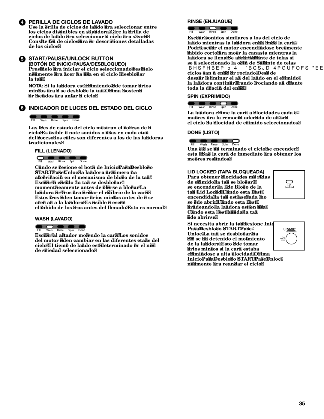 Maytag 3LWTW4740YQ, 3LWTW4840YQ, 3LWTW4800YQ specifications Perilla DE Ciclos DE Lavado 