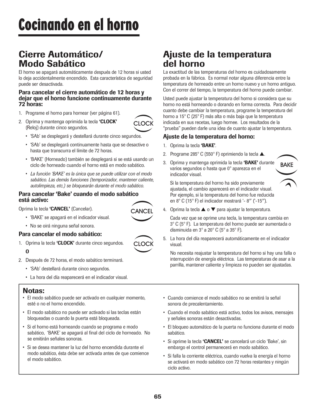 Maytag 500 important safety instructions Cierre Automático Modo Sabático, Ajuste de la temperatura del horno 