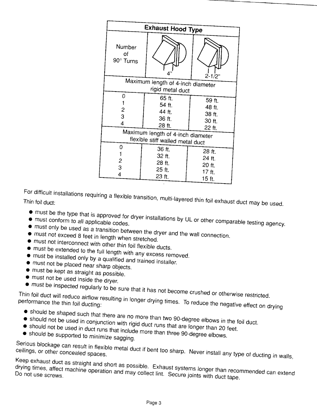 Maytag 6 2708140-0498 installation instructions Exhaust Hood Type 