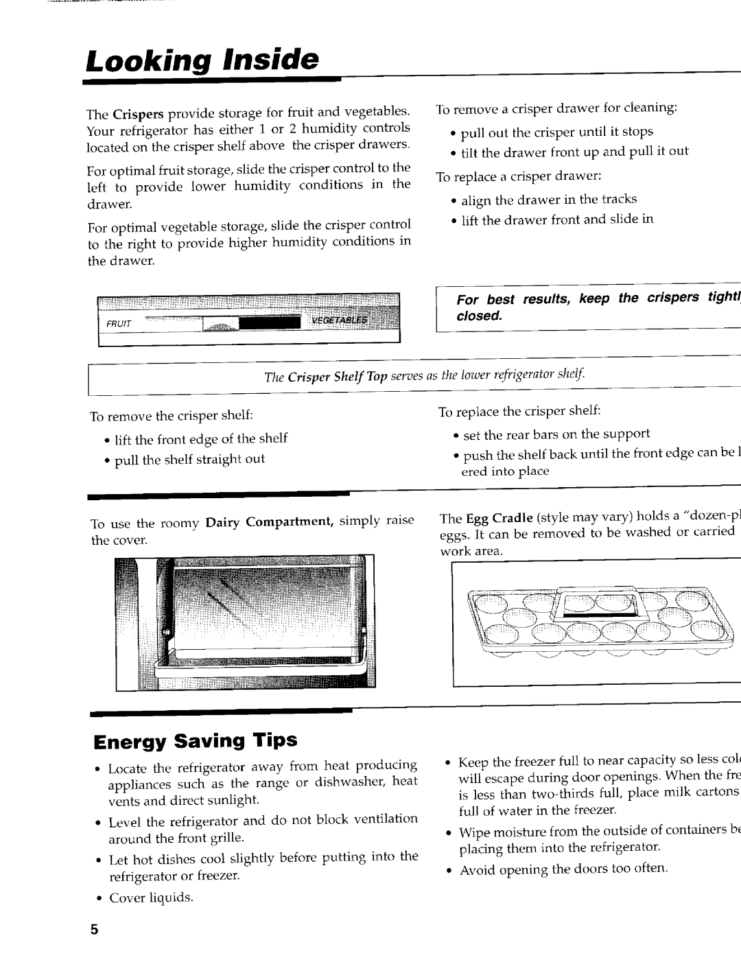 Maytag 61005031, 111208-1 warranty Energy Saving Tips, Closed 