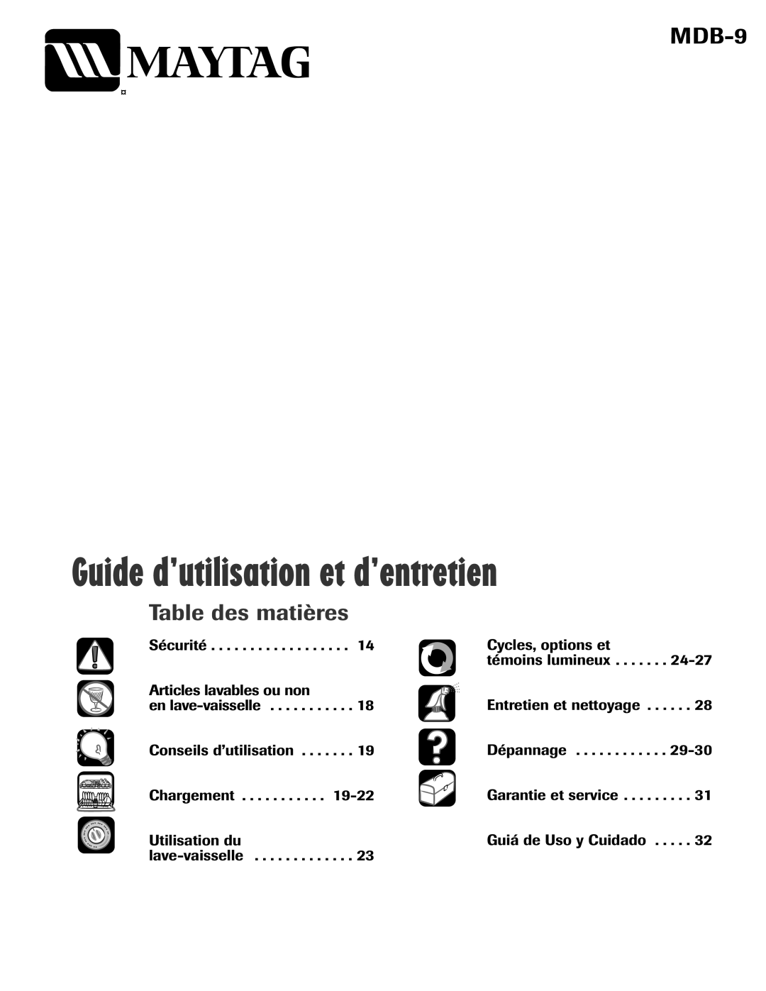 Maytag 6919559A warranty Guide d’utilisation et d’entretien 