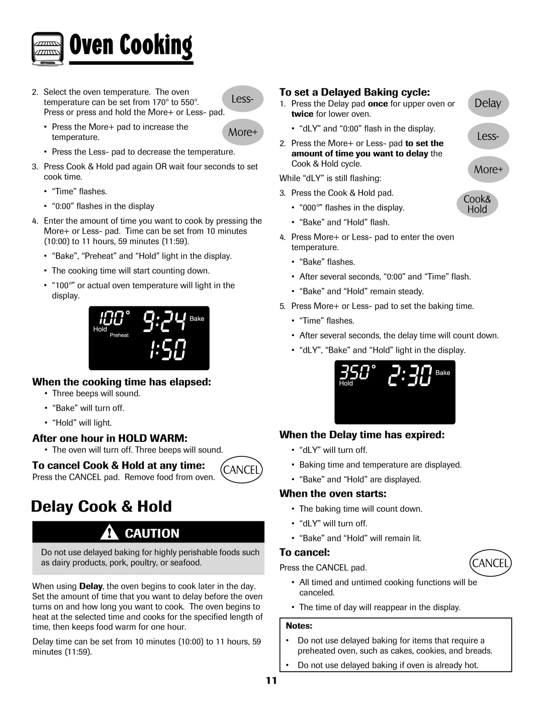 Maytag 750 warranty Delay Cook & Hold 