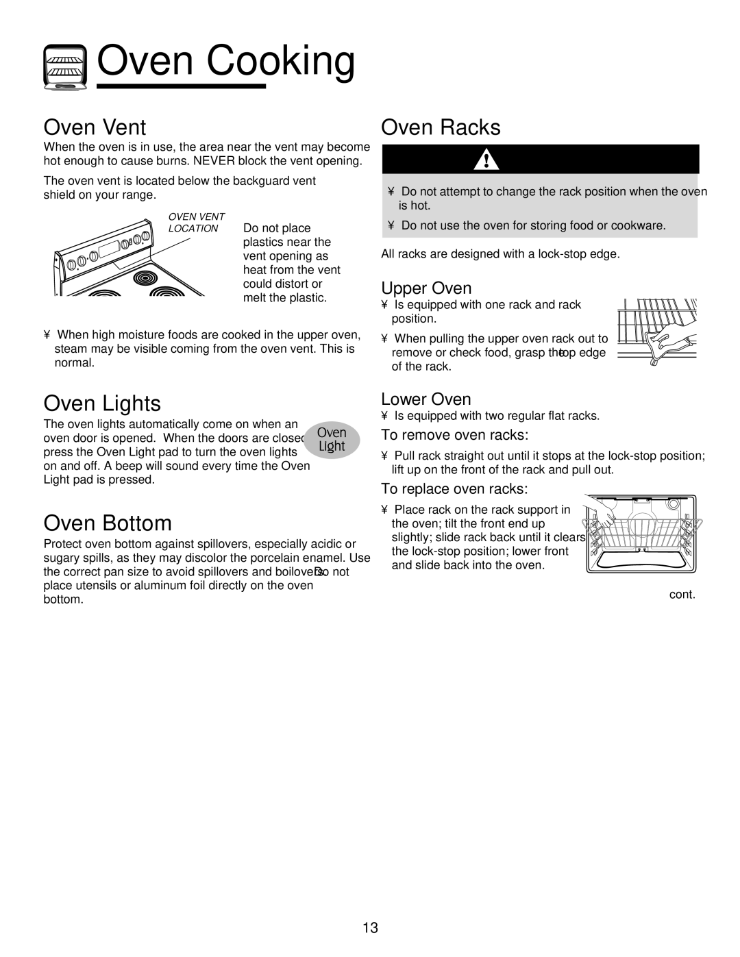 Maytag 750 warranty Oven Vent, Oven Racks, Oven Lights, Oven Bottom 