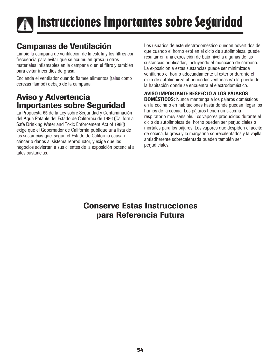 Maytag 750 warranty Campanas de Ventilación, Aviso y Advertencia Importantes sobre Seguridad 