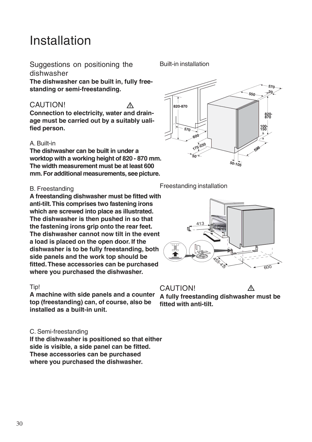 Maytag 760S manual Installation, Suggestions on positioning the dishwasher 