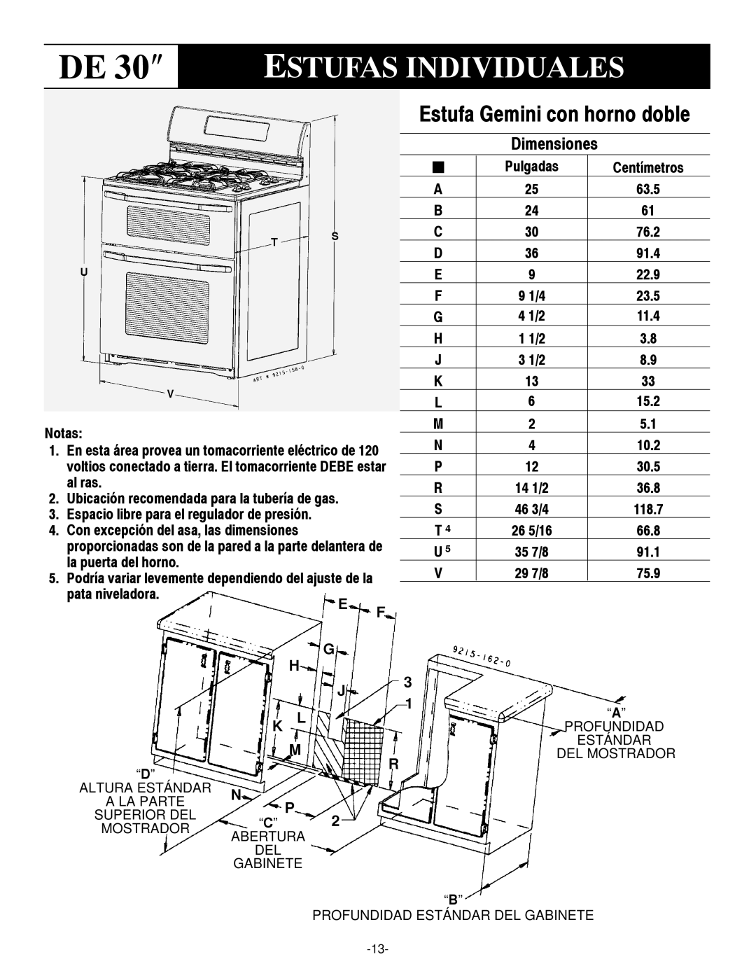 Maytag 8101P407-60 installation manual Estufas Individuales 