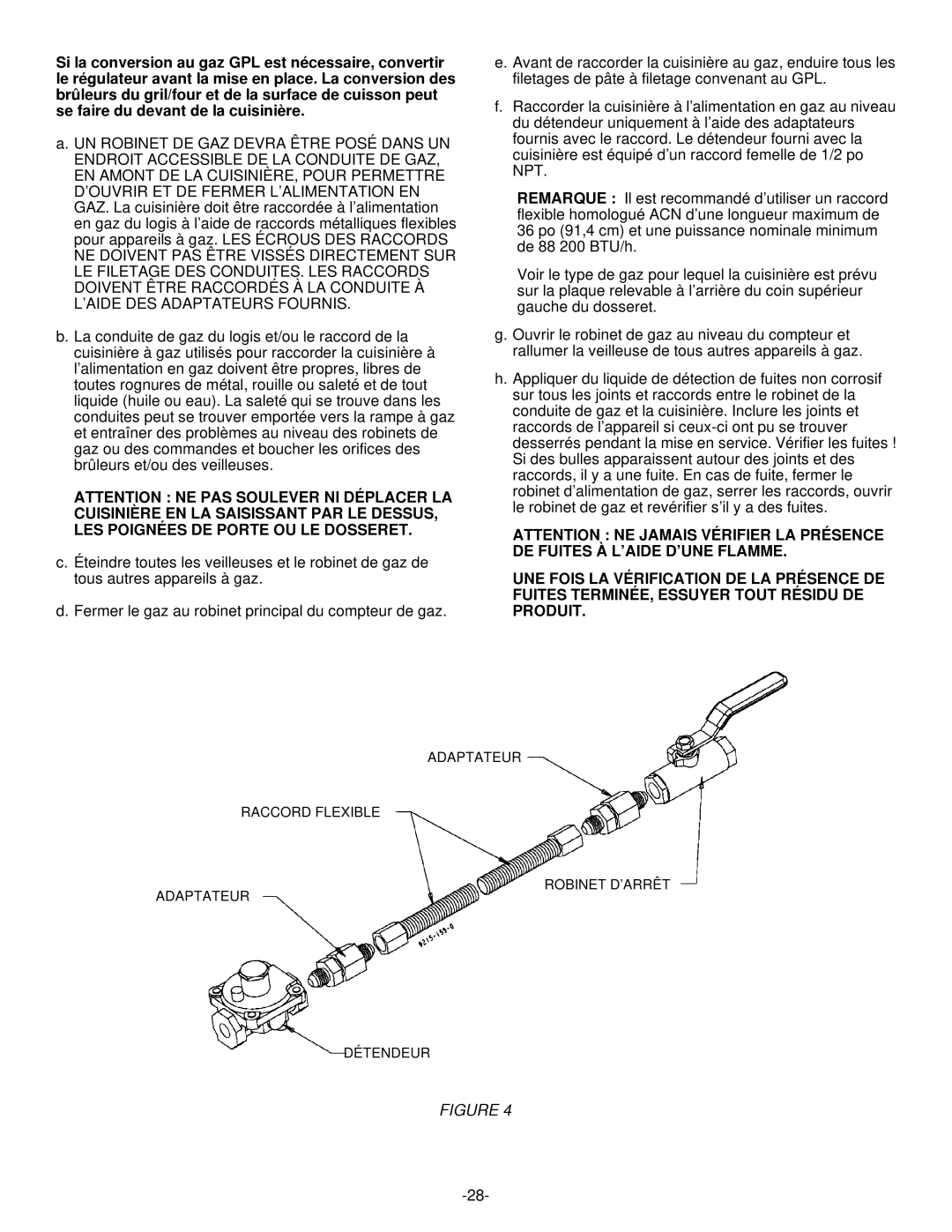 Maytag 8101P407-60 installation manual Adaptateur Raccord Flexible Robinet D’ARRÊT Détendeur 