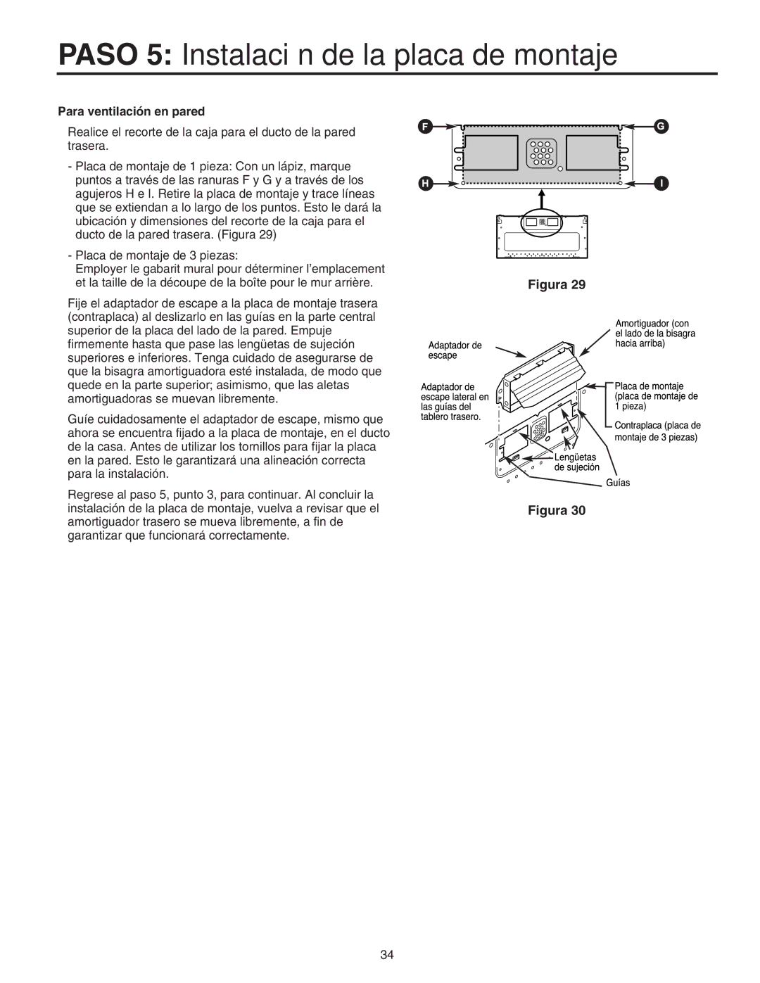 Maytag 8101P641-60 installation instructions Para ventilación en pared 