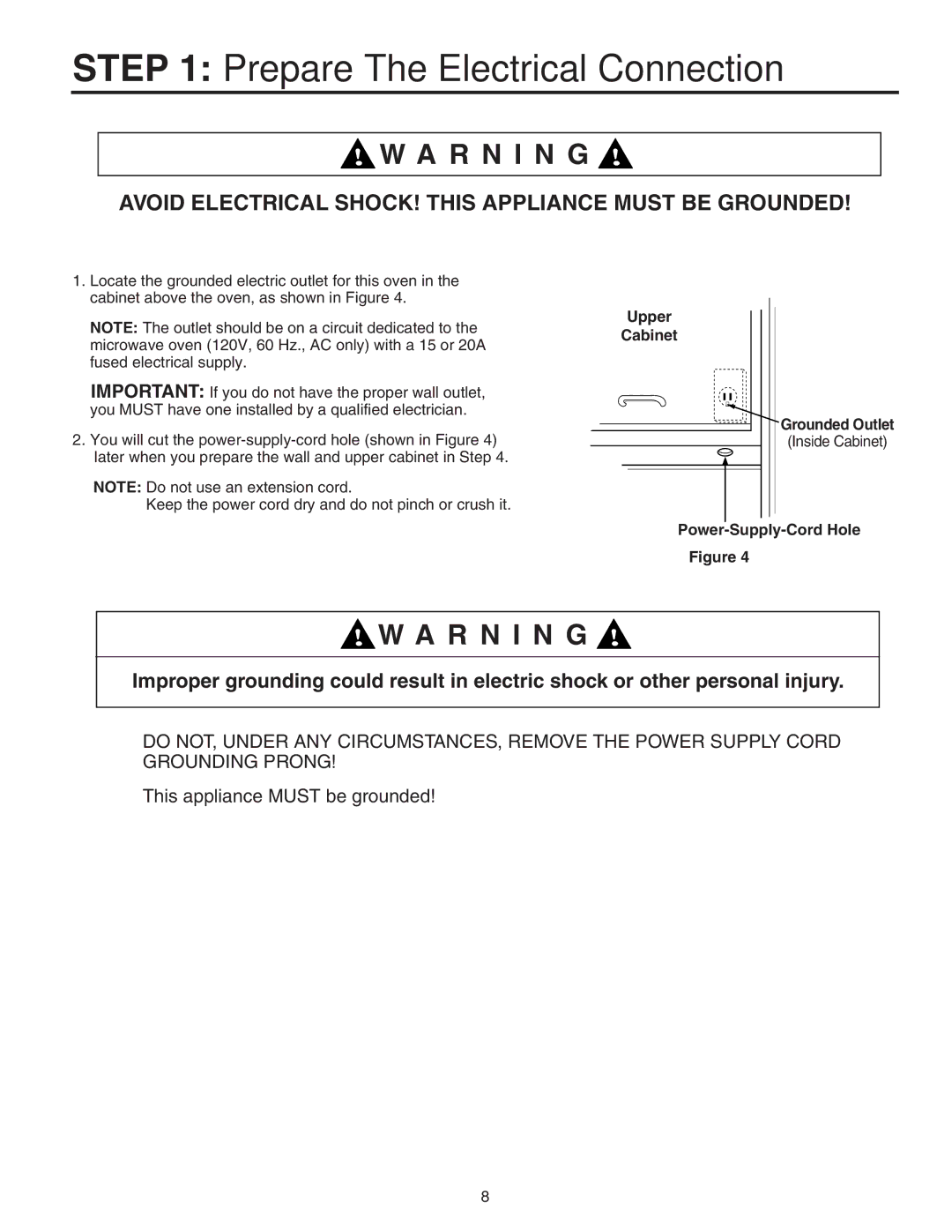 Maytag 8101P641-60 installation instructions Prepare The Electrical Connection, R N I N G 