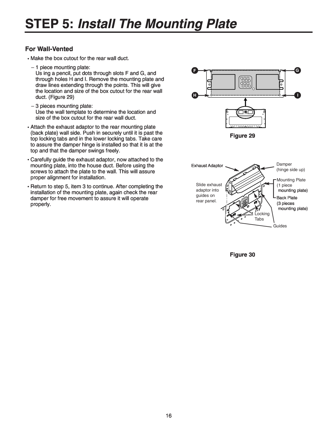Maytag 8101P641-60 installation instructions For Wall-Vented, Install The Mounting Plate 