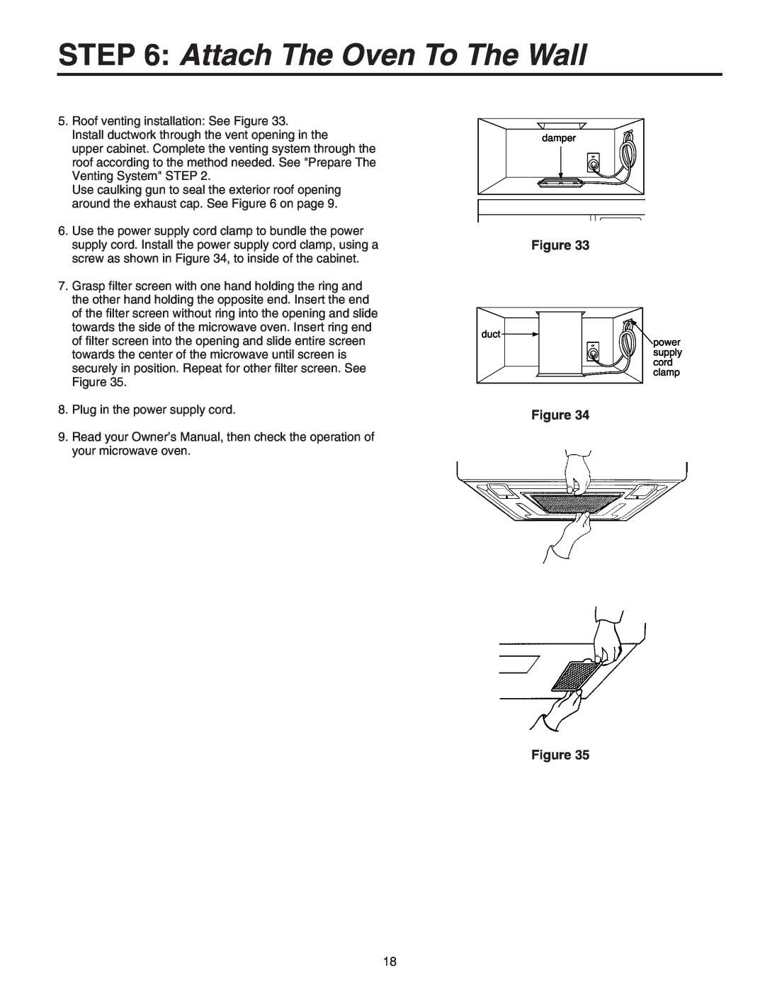 Maytag 8101P641-60 installation instructions Attach The Oven To The Wall, Roof venting installation See Figure 