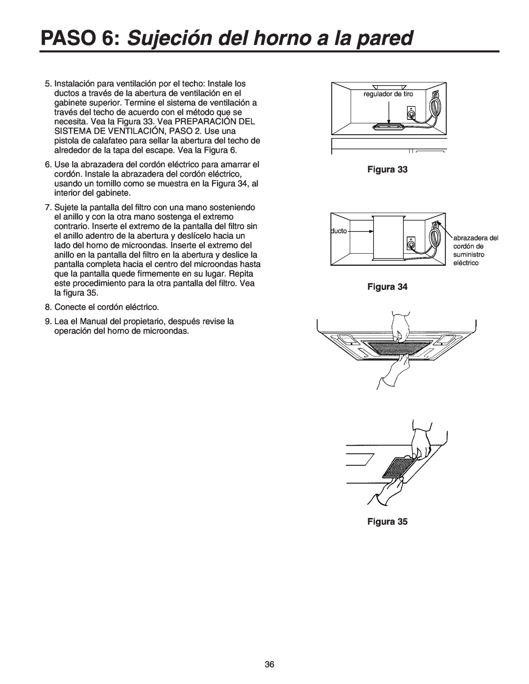 Maytag 8101P641-60 installation instructions PASO 6 Sujeción del horno a la pared, Figura, Conecte el cordón eléctrico 