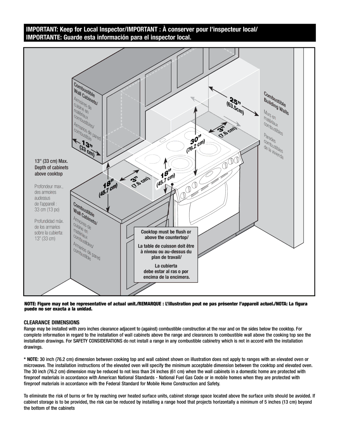 Maytag 8101P668-60 installation instructions 1830, Clearance Dimensions 