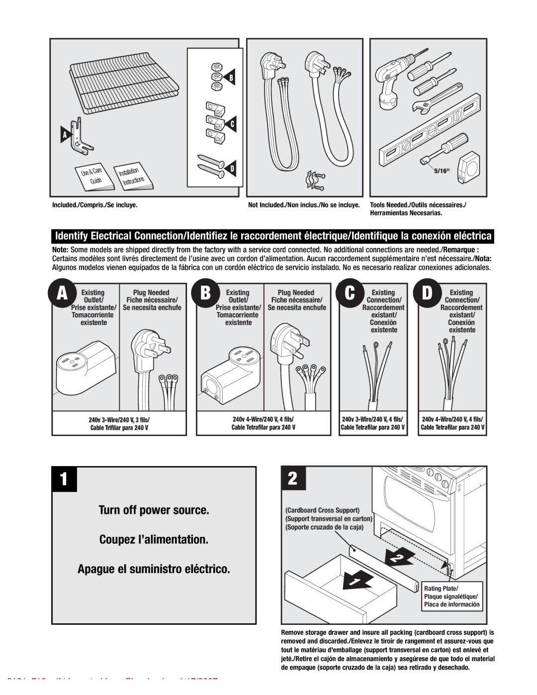 Maytag 8101P716-60 manual Included./Compris./Se incluye 