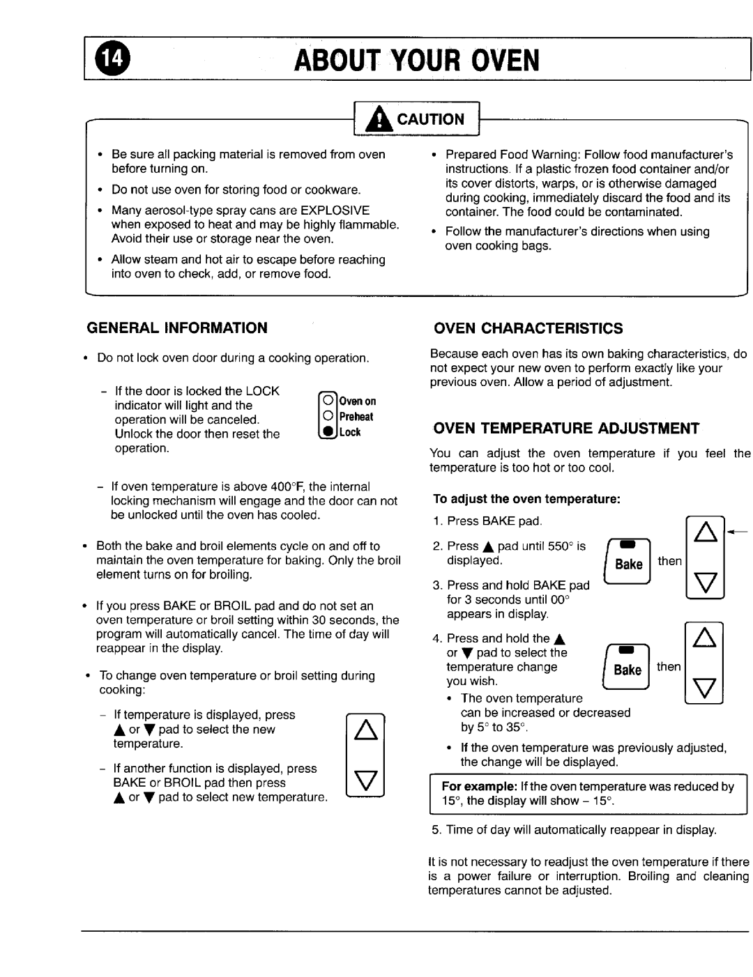 Maytag 8111P375-60 important safety instructions General Information, Oven Characteristics, Oven Temperature Adjustment 