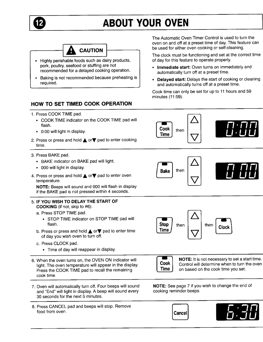 Maytag 8111P375-60 important safety instructions c oce,J, t lL CAUTION, How To Set Timed Cook Operation, I Aboutyouroven 