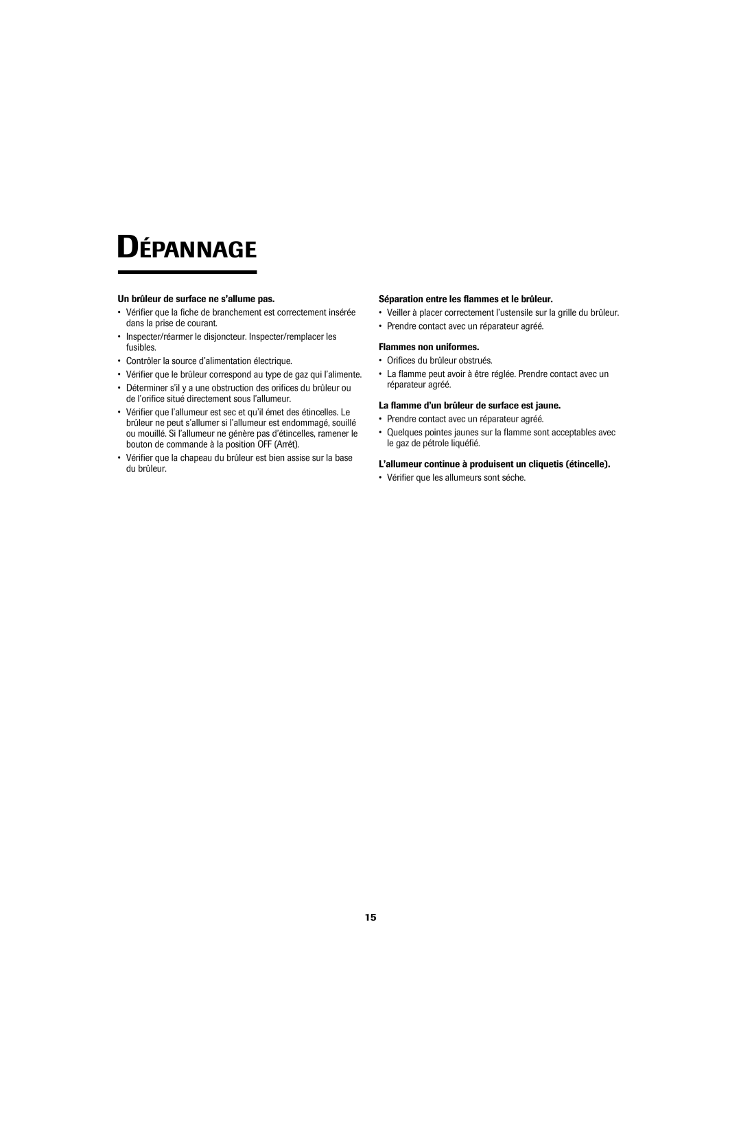 Maytag 8111P536-60 important safety instructions Dépannage 